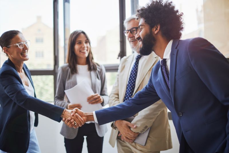 Business men shaking hands
