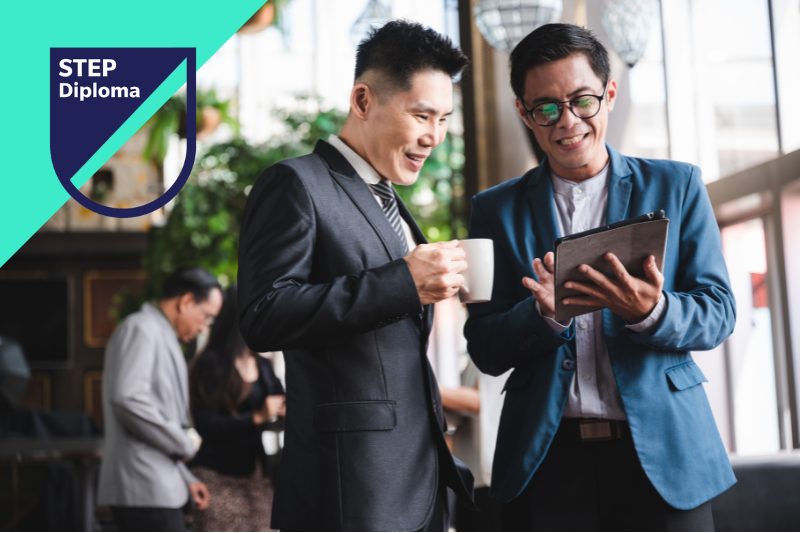 Students reviewing work together